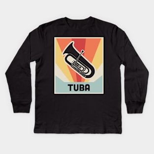 Vintage Style TUBA Poster Kids Long Sleeve T-Shirt